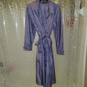 Totes Metallic Trench Coat Rain Jacket